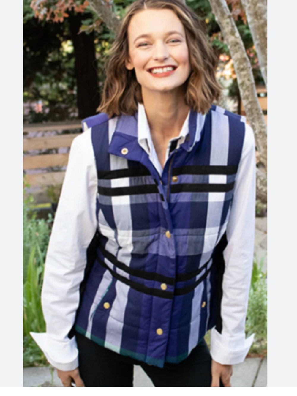 Dizzy Lizzie XL Rosey vest plaid flannel